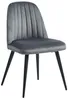 Vente-unique - Stuhl 2er-Set - Samt & schwarzes Metall - Grau - ELEANA Bild 3