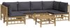 vidaXL 7-tlg. Garten-Lounge-Set mit Dunkelgrauen Kissen Bambus 3155230 Bild 3