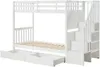 Vente-unique - ZILENI Bett Holz, Platte Weiß - B 97 cm x H 164,5 cm x L 242 cm Bild 4