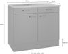 OPTIFIT Unterschrank OPTImulti Breite 100 cm, Tiefe 60 cm, mit 2 Türen, 2 Schubkästen, 1 Einlegeboden Bild 4