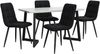Merax Essgruppe, (Set, 5-tlg, Tisch mit 4 Stühlen), Esstisch und 4 Esszimmerstuhl Set Polsterstühle Küchetisch Marmoroptik, Schwarz Bild 3