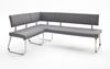 Eckbank Arco - Leder Grau - Edelstahl Bild 4