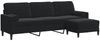 vidaXL 3-Sitzer-Sofa mit Hocker Schwarz 210 cm Samt 3278282 Bild 2
