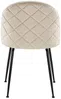 Vente-unique - MELBOURNE Stuhl SamtStoff Beige - B 55 cm x H 77 cm x L 50 cm Bild 5
