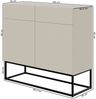 Selsey 'Veldio' Sideboard 2-türig mit Schubladen, weiß mit schwarzem Metallgestell, ca. 90 x 100 x 38 cm Bild 5