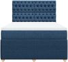vidaXL Boxspringbett mit Matratze Blau 140x190 cm Stoff 3292064 Bild 4