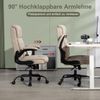 Ergonomischer Bürostuhl mit Rückenlehne Armlehne höhenverstellbar Beige Bild 5