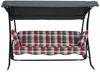 GO-DE Hollywood-Auflage 4-tlg. 50 cm x 180 cm x 8 cm, rot, karo rot Bild 4