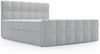 GRAINGOLD Alicante Doppelbett 180x200, Boxspringbett mit gepolstertes Kopfteil, zwei Bettkästen, Velour-Stoff, Grau Bild 2