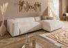 Ecksofa 304x164x69 Ottomane rechts Cord elfenbein VALENCIA Bild 3