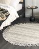 Teppich Wolle beige ⌀ 140 cm Fransen Kurzflor BALTALAR Bild 3