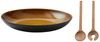Bitz Set Servierschale rund 40 cm schwarz/bernstein + Salatbesteck 32 cm Eiche Bild 1