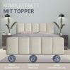 Juskys Boxspringbett Manitoba mit Bettkasten - Bouclé-Stoff, Gepolstertes Kopfteil mit Steppung & Stabile Konstruktion, Topper inklusive - Beige Bild 5