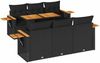 vidaXL 7-tlg. Garten-Sofagarnitur mit Kissen Schwarz Poly Rattan 3327555 Bild 2