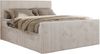 Boxspringbett, Doppelbett mit zwei Bettkästen und hohem Kopfteil aus Cordstoff - TILIANO DUO - 160 x 200 cm - Beige Cord - H3 Bild 5