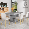Samt-Esszimmerstuhl 85x43x47 cm 4er-Set, beige mit goldenen Beinen Bild 3