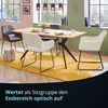 KHG 6er Set Esszimmerstuhl Polsterstuhl mit Armlehnen Creme Industrial Look - Kufenstuhl Armlehnstuhl (BHT) 56 x 82 x 59 cm - Kuschelweicher Boucléstoff perfekt für Esszimmer Küche Büro Bild 2
