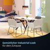 KHG 6er Set Esszimmerstuhl Polsterstuhl mit Armlehnen Creme Industrial Look - Kufenstuhl Armlehnstuhl (BHT) 56 x 82 x 59 cm - Kuschelweicher Boucléstoff perfekt für Esszimmer Küche Büro Bild 3
