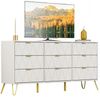UEV Kommode modern Sideboard schmal Mehrzweckschrank für Kleidung Dokumente (Packung, Schubladenschrank mit Kippsicherung für Wohnzimmer Schlafzimmer Flur), TV Board Schubladenschrank Buffet 150x34x74cm Aufbewahrungsschrank Bild 5