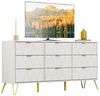 UEV Kommode modern Sideboard schmal Mehrzweckschrank für Kleidung Dokumente (Packung, Schubladenschrank mit Kippsicherung für Wohnzimmer Schlafzimmer Flur), TV Board Schubladenschrank Buffet 150x34x74cm Aufbewahrungsschrank Bild 4