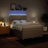 vidaXL Boxspringbett mit Matratze Creme 140x200 cm Stoff 3294391 Bild 4