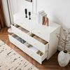Tongtong Kommode mit 6 Schubladen – Weiße Türkommode mit Schubladen, für Wohnzimmer und Schlafzimmer Bild 3