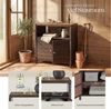 tectake Geräteschrank Rattan WPC-Schrank Monscia - wetterfest und langlebig (GartenschrankMontagematerialMontageanleitung, 1-St, 1 St) mit Magnetverschluss und Stahlgestell Bild 3