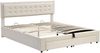 MODFU Polsterbett Doppelbett mit Stauraumfunktion (Mit Kasten und Schubladen, 1-tlg, 160*200 mit Lattenrost und Kopfteil,Stauraumbett,ohne Matratze), mit höhenverstellbarem Kopfteil, hydraulischem Stauraum Bild 5