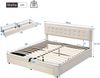 MODFU Polsterbett Doppelbett mit Stauraumfunktion (Mit Kasten und Schubladen, 1-tlg, 160*200 mit Lattenrost und Kopfteil,Stauraumbett,ohne Matratze), mit höhenverstellbarem Kopfteil, hydraulischem Stauraum Bild 3