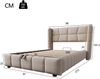 Polsterbett 90×200 cm mit hydraulischem Bettkasten, Flügelkopfteil, Beige, ohne Matratze Bild 5