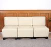 Modular 3-Sitzer Sofa Couch Lyon, Kunstleder ~ creme, ohne Armlehnen Bild 2