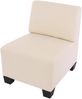 Modular 3-Sitzer Sofa Couch Lyon, Kunstleder ~ creme, ohne Armlehnen Bild 3
