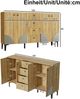 Sideboard 160x36x94 cm mit 4 Türen und 4 Schubladen, Holzoptik, modernes Design Bild 4