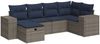 vidaXL 6-tlg. Garten-Sofagarnitur mit Kissen Grau Poly Rattan 3325687 Bild 2
