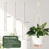 Bamworld Hängekorb Makramé-Hängekörbchen-Set 3er, 3 selbstbewässernde Töpfe + Haken (3 St), Boho-Dekoration aus Baumwollseil – Platzsparend & Umweltfreundlich Bild 2