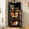 REDOM Vitrine Smart Eckschrank mit App-Steuerung & LED-Beleuchtung (Packung, 1-St, Vielseitig für Wohnzimmer, Bad oder als Bücherregal) 63,5x124x63,5 cm in Schwarz, mit drei praktischen Fächern Bild 5
