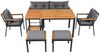 LVHOM 7-tlg. Gartenmöbel-Set, Lounge-Set für 6–7 Personen, wetterfeste Sitzgruppe inkl. Esstisch und abnehmbarem Servierwagen für Terrasse, Natur/Grau Bild 2