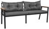 LVHOM 7-tlg. Gartenmöbel-Set, Lounge-Set für 6–7 Personen, wetterfeste Sitzgruppe inkl. Esstisch und abnehmbarem Servierwagen für Terrasse, Natur/Grau Bild 5