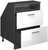 Küchenschrank für Dachschrägen R-Line Weiß Hochglanz 60 cm mit 2 Schubladen, Schrankkorpus 60 cm Tiefe Vicco Bild 3