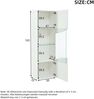 Merax 165cm Vitrinenschrank, Hochglänzender Vitrinenschrank (Schranktüren), hoher Schrank mit großem Stauraum und LED-Beleuchtung. Weiß Bild 4
