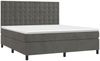 vidaXL Boxspringbett mit Matratze & LED Dunkelgrau 160x200 cm Samt 3136372 Bild 3