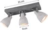 Retro Deckenstrahler CONCRETE 3-flammig mit Beton-Lampenschirmen, Breite 35cm Bild 3