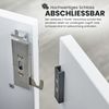 bümö flexi Aktenschrank abschließbar mit Flügeltüren & 2 Schubladen in Graphit/Eiche, Büroschrank mit werkzeuglosem Schnellmontage-Klicksysten in modularer Bauweise, FW48K2KG-G-E-BS Bild 3