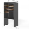 Schuhschrank Hermia Anthrazit/Goldkraft Eiche 53x99 cm mit 7 offenen Fächern Vicco Bild 2