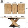 Esstisch, Teleskoptisch Tisch Küchentisch Ausziehtisch mit Hilfe innenliegender Einlegeplatten auf 1112 8.5cm ausziehbar für Küche und Wohnzimmer Holzfarbener Esstisch , 1112 8.5 x 80 cm Bild 4
