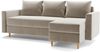 AX LIVING Walston 3-Sitzer Couch mit Schlaffunktion – Ecksofa Samt 224cm Beige Bild 2