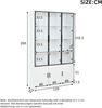 Merax 200cm Vitrinenschrank, Standvitrine mit 6 Schranktüren, Hochschrank, Glasvitrine mit LED, Wohnzimmerschrank 120 cm breit, Multifunktionsschrank, Großer Schrank, Weiß Bild 4