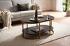 Couchtisch 100 x 60 x 45 cm Schwarz mit Marmor Optik, Design Wohnzimmertisch Rechteckig, Lounge Sofatisch mit Ablage, Kaffeetisch Modern mit goldenem Metallgestell Bild 3