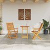 vidaXL Klapp Bistro Set 3 pcs Braun Massivholz Akazie 3375693 Bild 4