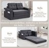 REDOM Sofa mit Seitentaschen und Getränkehaltern, umbaubarer Sitzsack mit gesteppten Kissen und rahmenloser Rückenlehne, Loungesofa Schlafsofa Bild 2